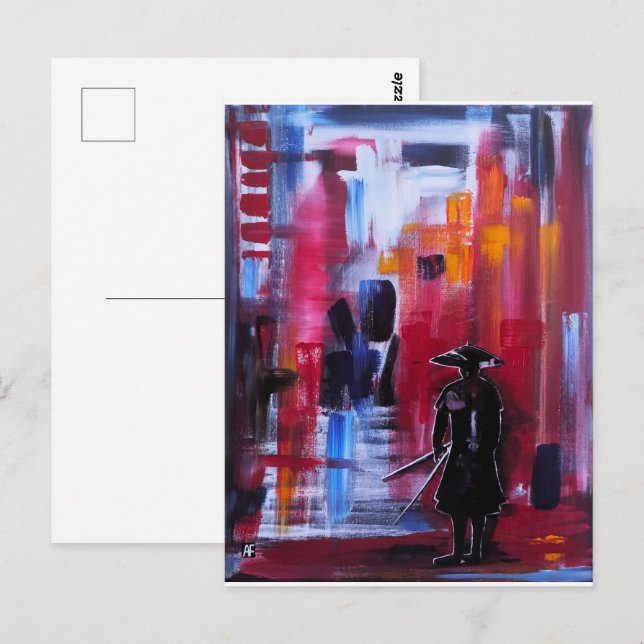 Carte Postale L'Horizon du Samouraï Peinture d'Alfred Fox (Devant / Derrière)