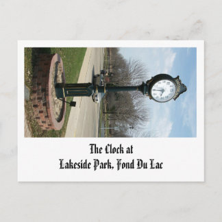 Carte Postale L'Horloge du parc au bord du lac, Fond Du Lac