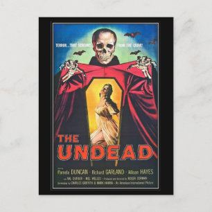 Carte Postale L'horreur du film vintage -