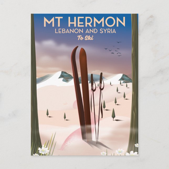 Carte Postale Liban et Syrie Mt Hermon Ski (Devant)