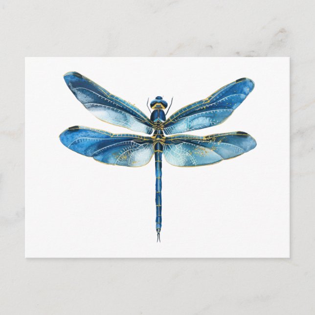 Carte Postale Libellule bleue  (Devant)