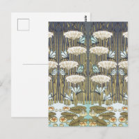 Libellule et Lys Vintage Vert Sauge Art
