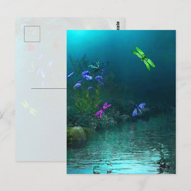 Carte Postale libellules (Devant / Derrière)