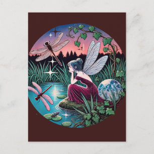 Carte Postale Libellules et Fée