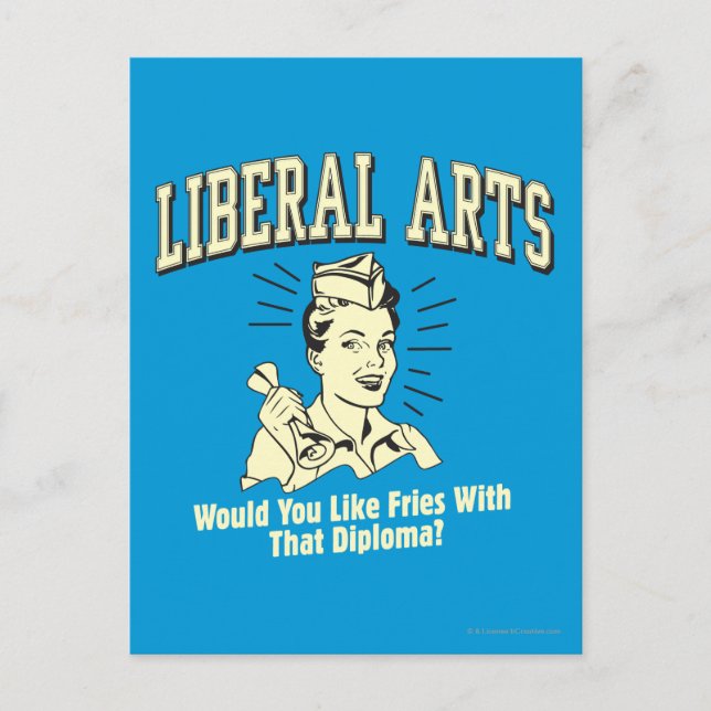 Carte Postale Liberal Arts: Like Fries With Diploma (Devant)