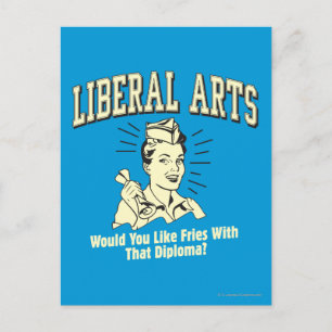 Carte Postale Liberal Arts: Like Fries With Diploma