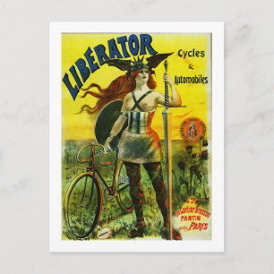 Carte Postale LIBÉRATEUR Cycles & Automobiles Vélo Vintage