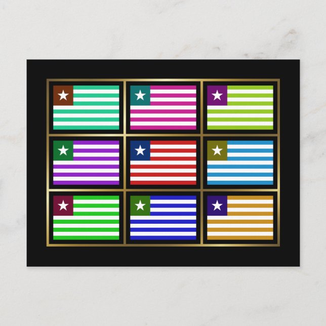 Carte postale Liberia Multihue Flags (Devant)