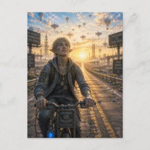 Carte Postale Liberté / Cycliste / Autoroute déserte