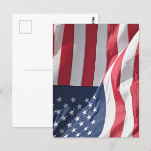 Carte Postale Liberté drapeau américain agitant dans la brise
