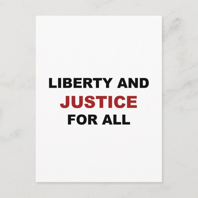 Carte Postale Liberté et JUSTICE pour tous (Devant)