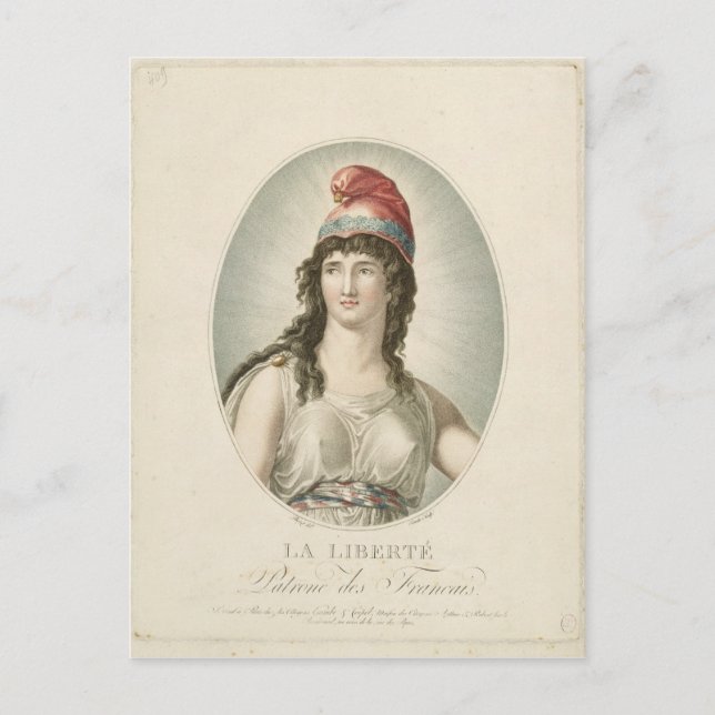 Carte Postale Liberté, Patron des Français, gravée par Ruotte (Devant)