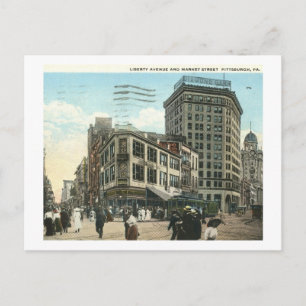 Carte Postale Liberty Ave., Market St., Pittsburgh 1918 Vintage