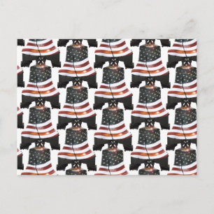 Carte Postale Liberty Bell avec drapeau américain - Motif