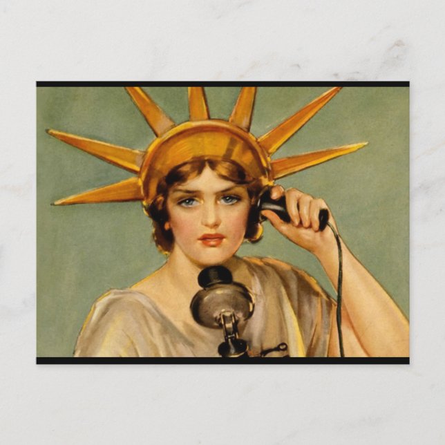 Carte Postale Liberty Girl - "Call Me" (Devant)