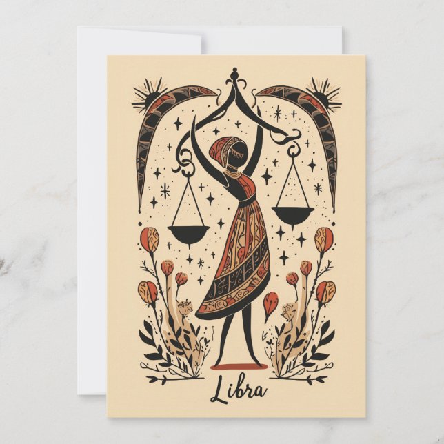 Carte postale - Libra Celestial Zodiac Art (Devant)