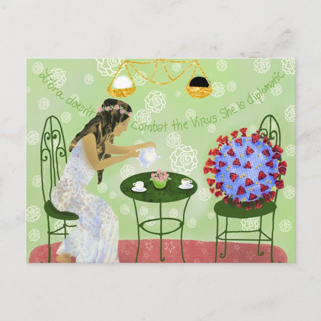 Carte Postale Libra et le virus Covid19 (Devant)