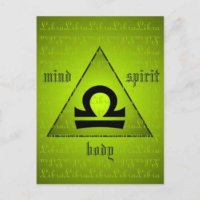 Carte Postale Libra Holistic Triangle Esprit Corps Esprit Vert (Devant)