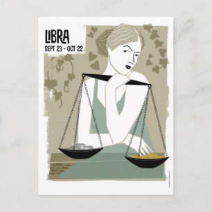 Carte Postale Libra the Scales Zodiac