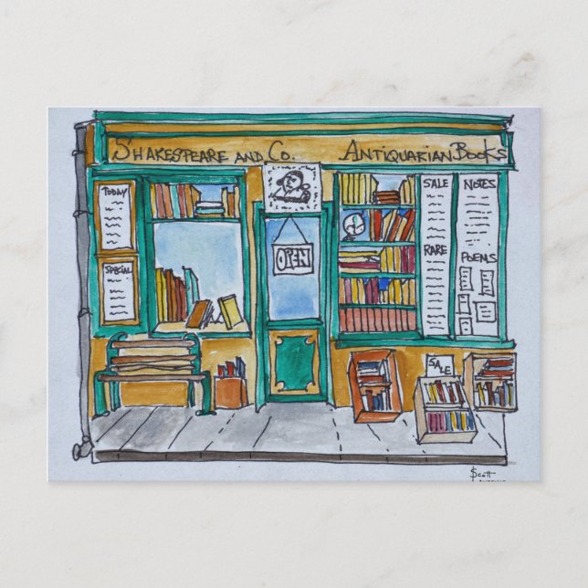 Carte Postale Librairie Shakespeare & Co. | Seine, Paris (Devant)