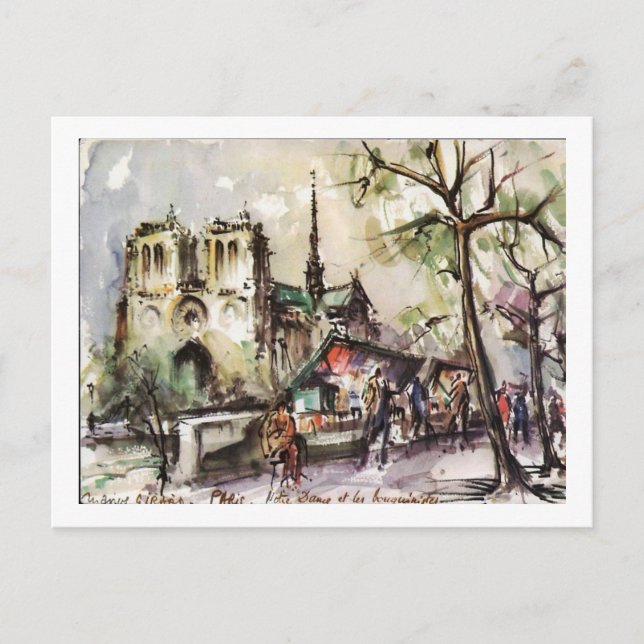 Carte Postale Librairies, Notre Dame, Paris, France (Devant)
