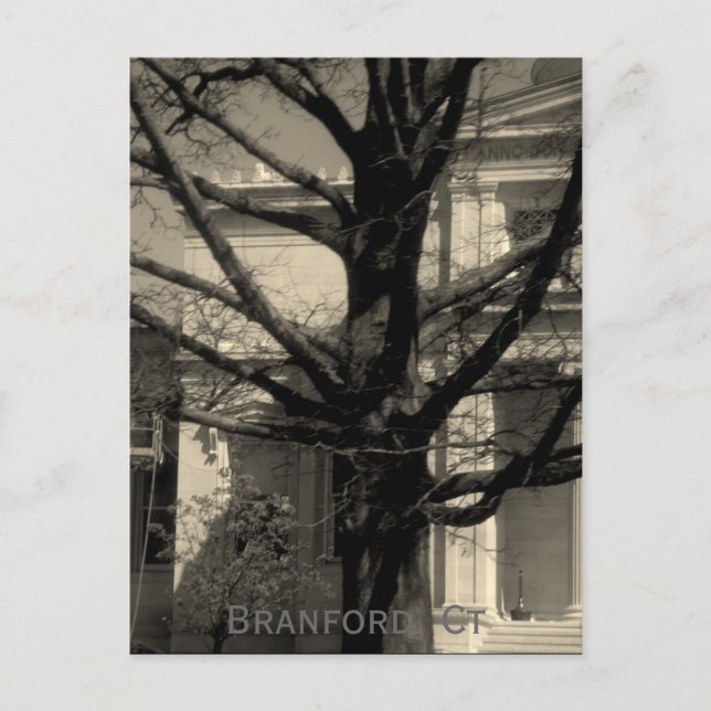 Carte Postale Library, Branford, Ct Postcard (Devant)