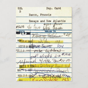 Carte Postale Library Card 5478 Essay and the New Atlantis