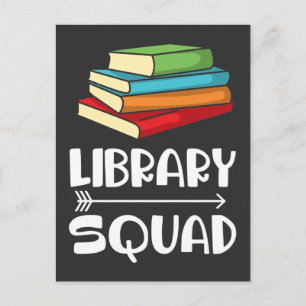 Carte Postale Library Squad - Amateurs de livres Lecteur de bibl