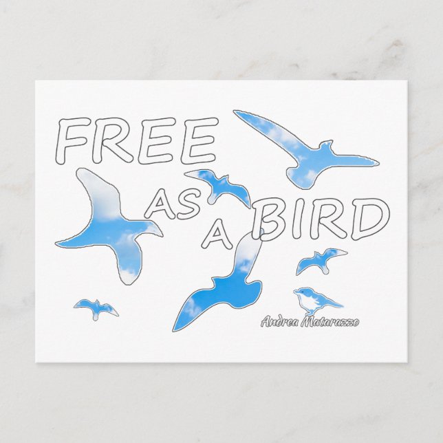 Carte Postale Libre comme un oiseau 2 (Devant)
