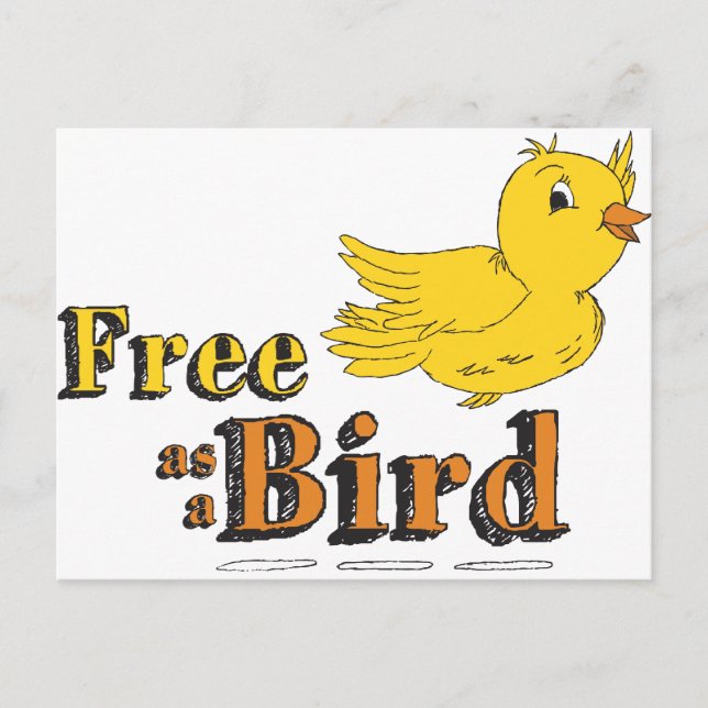 Carte Postale Libre comme un oiseau Libre comme un oiseau Jaune  (Devant)