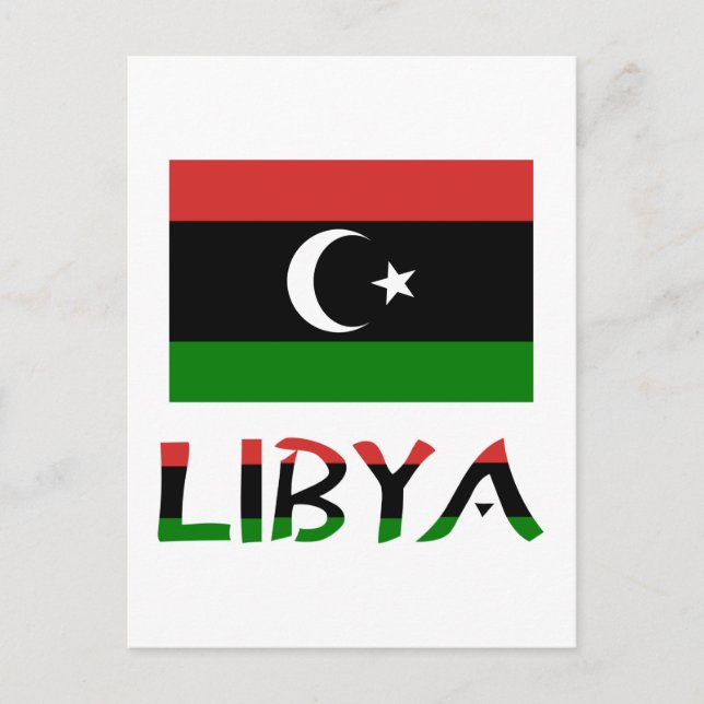 Carte Postale Libye et drapeau libyen (Devant)