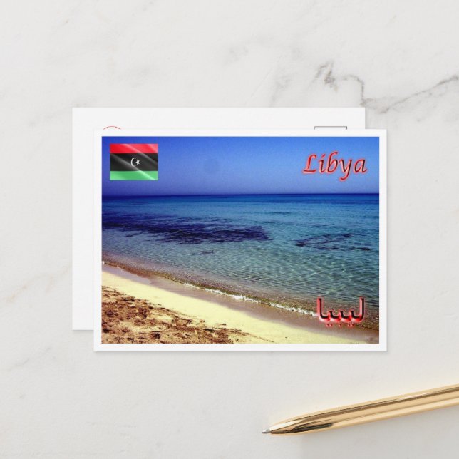 Carte Postale Libye - Plage - (Devant/Arrière en situation)