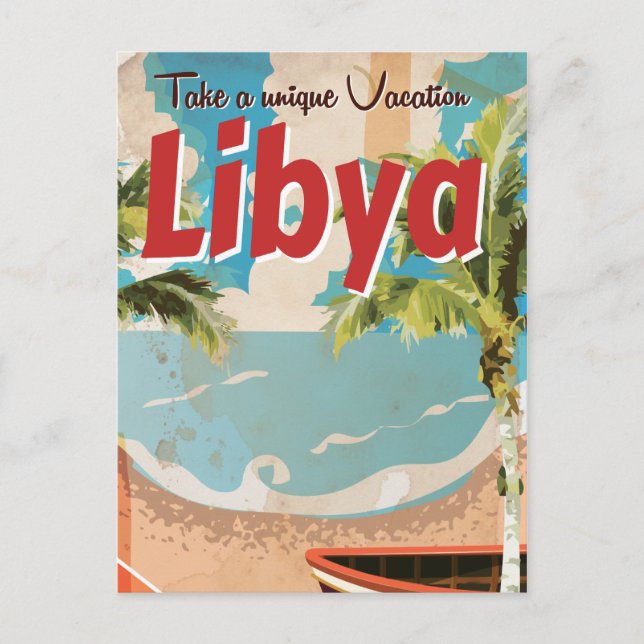 Carte Postale Libye vacances Classic Travel Poster. (Devant)
