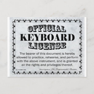 Carte Postale Licence de clavier