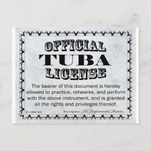 Carte Postale Licence Tuba