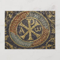 L'icône grecque de la mosaïque byzantine Chi Rho