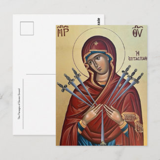 Carte Postale L'icône orthodoxe de la Panagia des Sept Épées