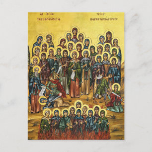 Carte Postale L'icône orthodoxe des Quarante Vierges Martyres Sa