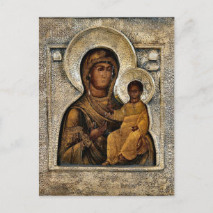 Carte Postale L'icône Theotokos et Christ Enfant Orthodoxe