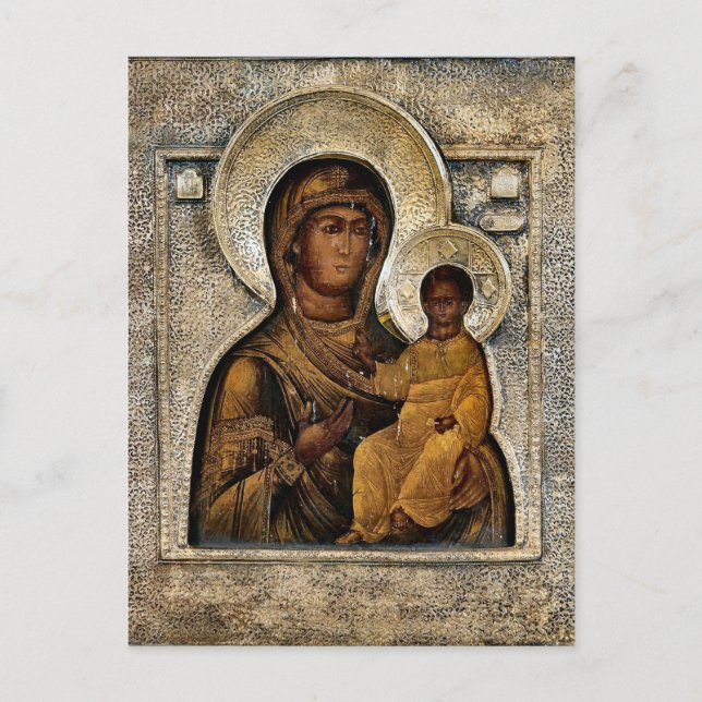 Carte Postale L'icône Theotokos et Christ Enfant Orthodoxe (Devant)
