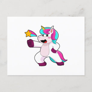Carte Postale Licorne avec étoile