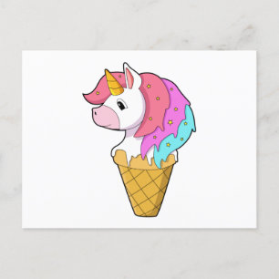 Carte Postale Licorne avec glace