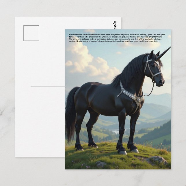 Carte Postale Licorne Chanceuse (Devant / Derrière)