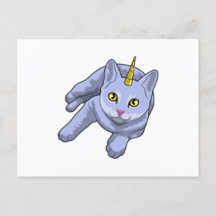 Carte Postale Licorne Chat
