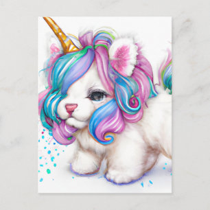 Carte Postale Licorne Chien Fluffy