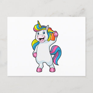 Carte Postale Licorne coiffeuse avec laque