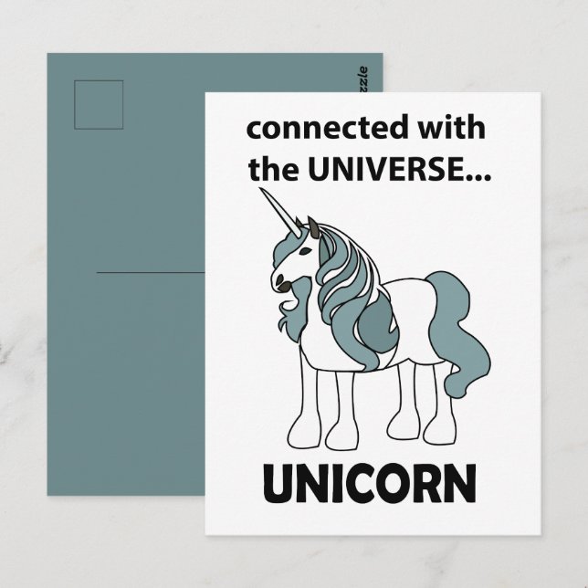 Carte Postale Licorne Connectée À L'Univers Licorne (Devant / Derrière)