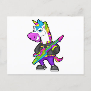 Carte Postale Licorne en musicien avec guitare