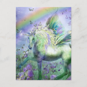 Carte Postale licorne et papillons