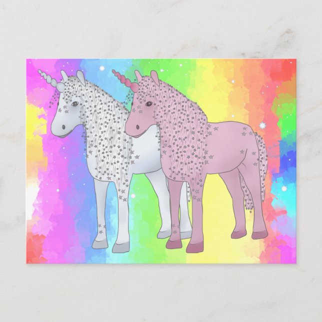 Carte Postale Licorne étoilée (Devant)